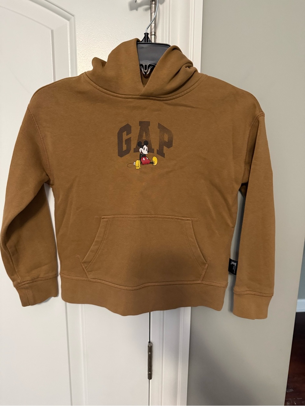 GAP Brown Hoodie with Mickey Mouse Chest Graphic